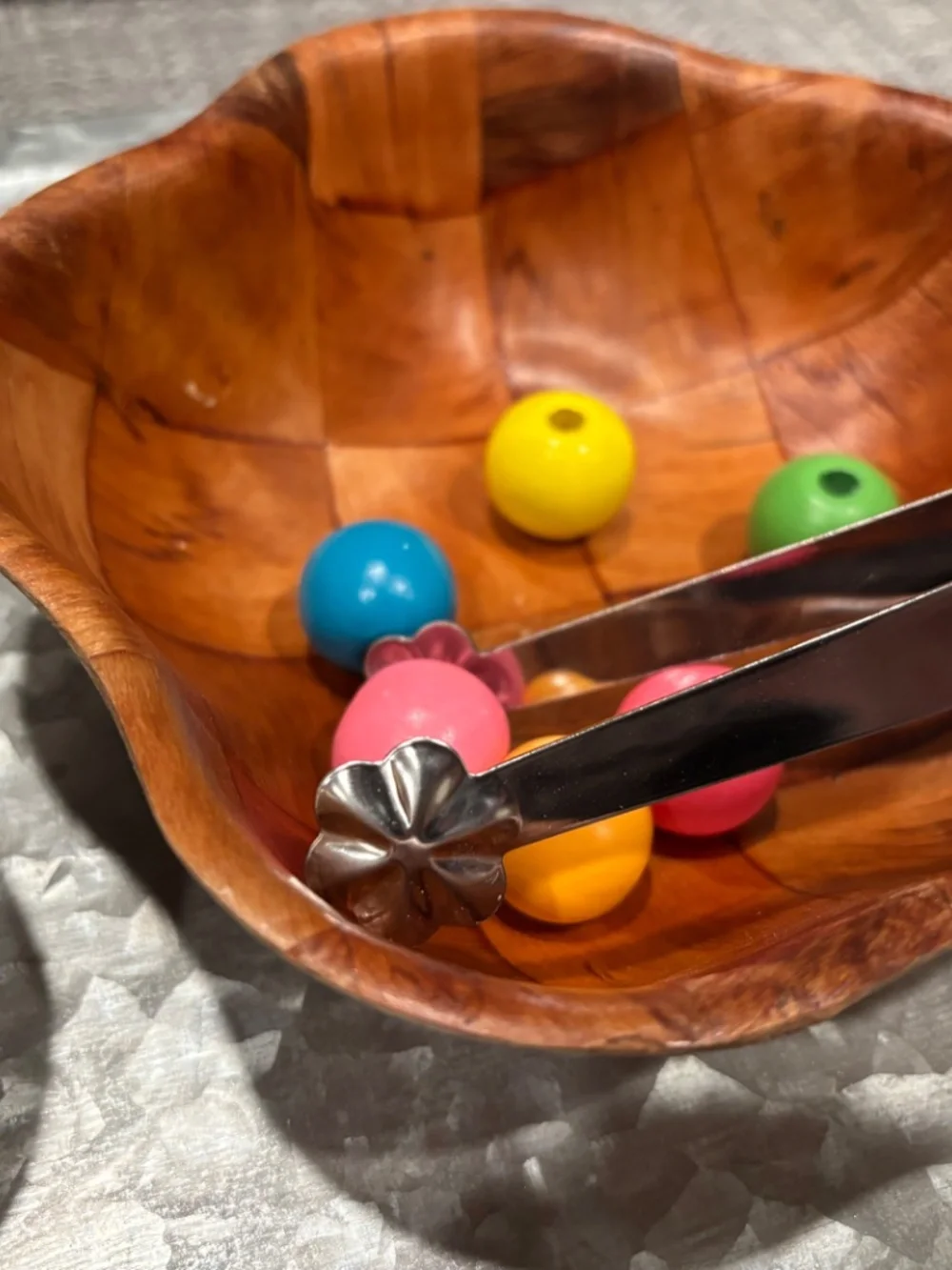 Wood Flower Bowls Tonging Lesson Practical Life by idlewild montessori